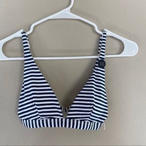 Cotton On striped triangle bikini top navy & white